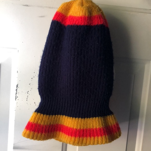 Vintage 70’s Ribbed Knit Striped Adult Full Face Mask Hat - Picture 2 of 2